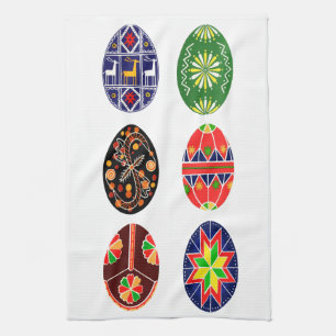 Ukrainian Easter eggs pysanky Tea Towel