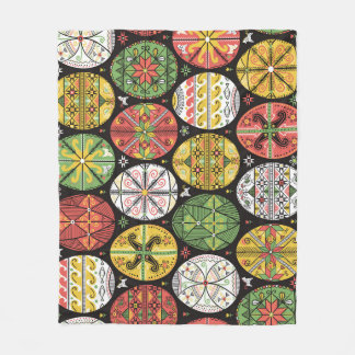 Ukrainian Easter eggs, vintage pattern. Fleece Blanket