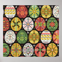 Ukrainian Easter eggs, vintage pattern.