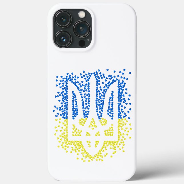 Ukrainian emblem trident tryzub scattering hearts Case-Mate iPhone case (Back)