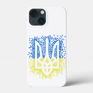 Ukrainian emblem trident tryzub scattering hearts iPhone 13 mini case