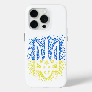 Ukrainian emblem trident tryzub scattering hearts iPhone 15 pro case