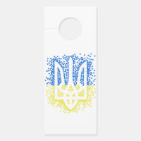 Ukrainian emblem trident tryzub scattering hearts