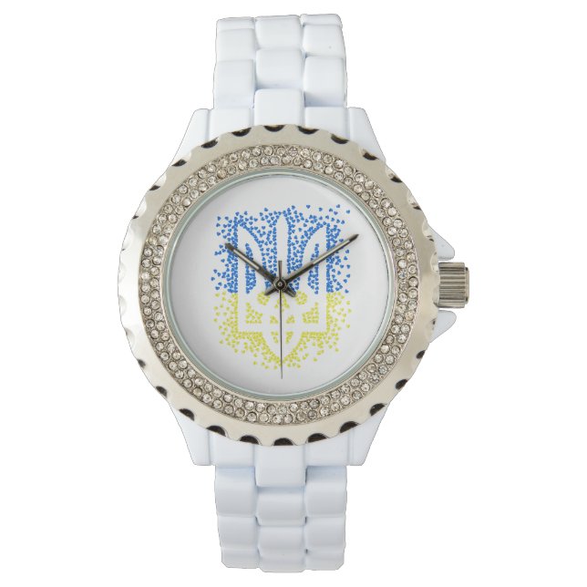 Ukrainian emblem trident tryzub scattering hearts watch (Front)