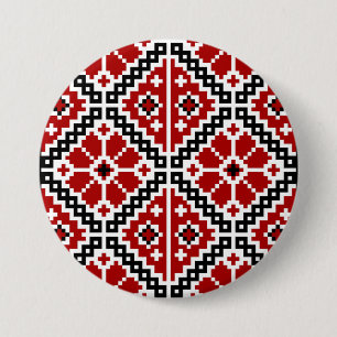 Ukrainian embroidery 7.5 cm round badge