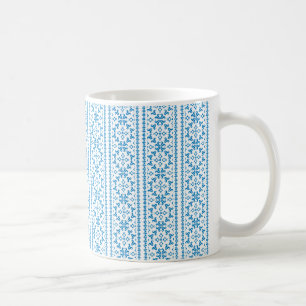 Ukrainian Embroidery Blue Vyshyvanka Coffee Mug
