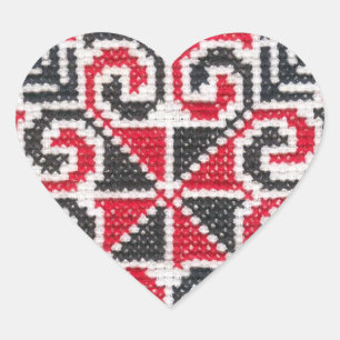 Ukrainian Embroidery Heart Sticker