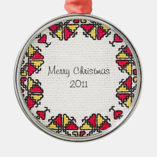 Ukrainian Embroidery Metal Tree Decoration