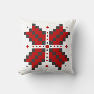 Ukrainian embroidery, red and black cushion
