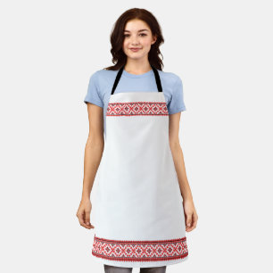 Ukrainian Embroidery Red Vyshyvanka Apron