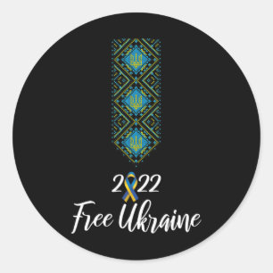 Ukrainian Embroidery Vyshyvanka For Men Support Fr Classic Round Sticker