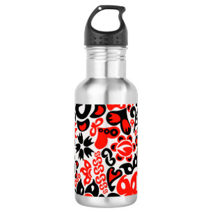 Ukrainian ethnic folk art floral pattern absrtact 532 ml water bottle
