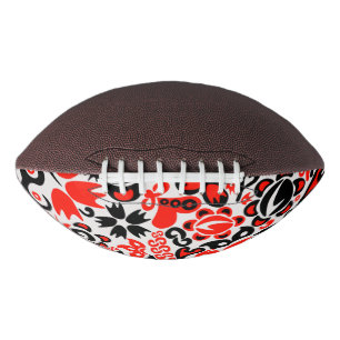 Ukrainian ethnic folk art floral pattern absrtact  american football