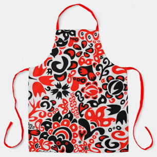Ukrainian ethnic folk art floral pattern absrtact apron