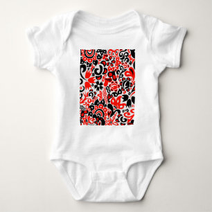 Ukrainian ethnic folk art floral pattern absrtact baby bodysuit