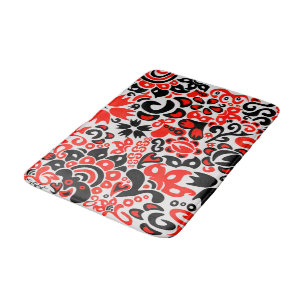 Ukrainian ethnic folk art floral pattern absrtact  bath mat