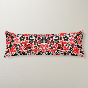 Ukrainian ethnic folk art floral pattern absrtact  body cushion