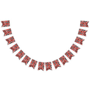 Ukrainian ethnic folk art floral pattern absrtact bunting