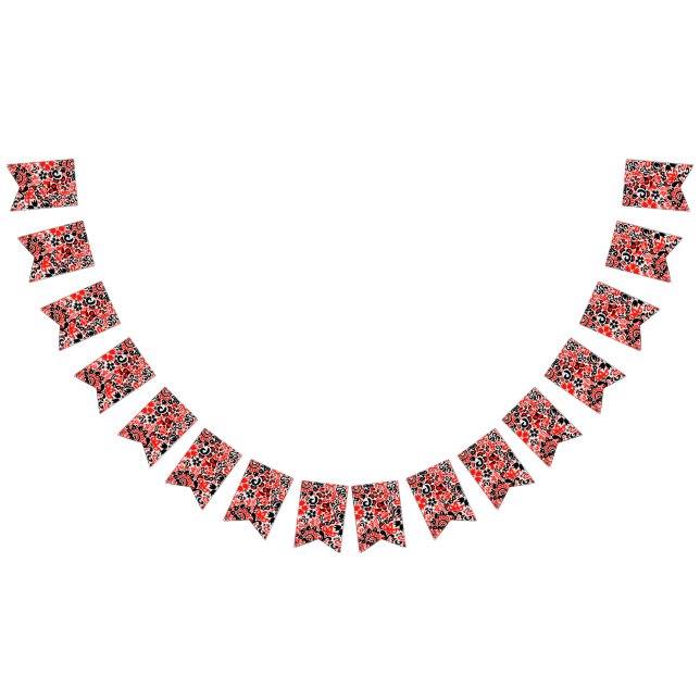 Ukrainian ethnic folk art floral pattern absrtact  bunting  (All)