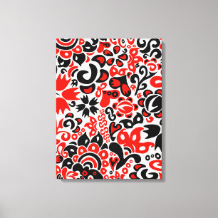Ukrainian ethnic folk art floral pattern absrtact  canvas print
