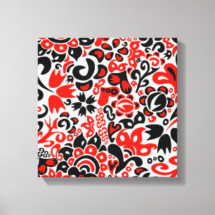 Ukrainian ethnic folk art floral pattern absrtact  canvas print