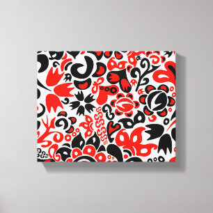 Ukrainian ethnic folk art floral pattern absrtact  canvas print