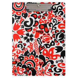 Ukrainian ethnic folk art floral pattern absrtact clipboard