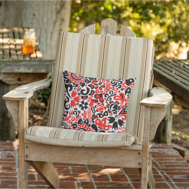 Ukrainian ethnic folk art floral pattern absrtact  cushion (Chair)