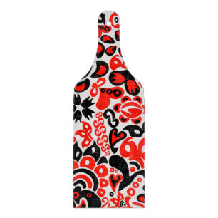 Ukrainian ethnic folk art floral pattern absrtact cutting board