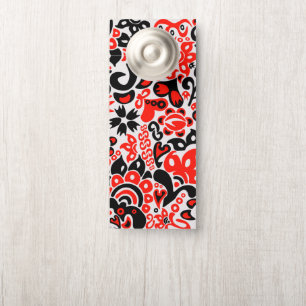 Ukrainian ethnic folk art floral pattern absrtact door hanger