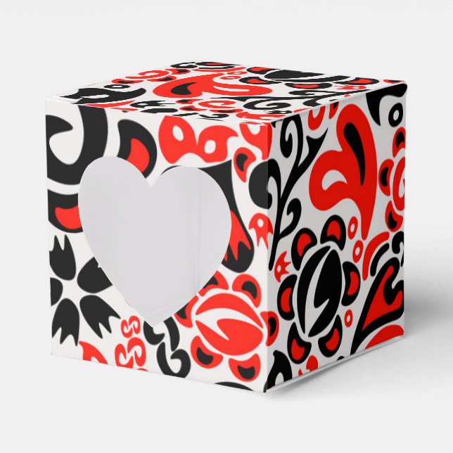 Ukrainian ethnic folk art floral pattern absrtact  favour box (Front Side)