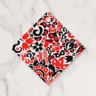 Ukrainian ethnic folk art floral pattern absrtact favour tags
