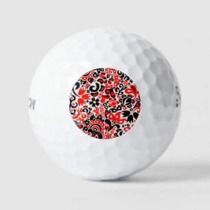 Ukrainian ethnic folk art floral pattern absrtact  golf balls