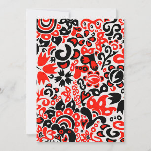 Ukrainian ethnic folk art floral pattern absrtact invitation