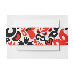 Ukrainian ethnic folk art floral pattern absrtact invitation belly band