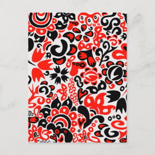 Ukrainian ethnic folk art floral pattern absrtact invitation postcard