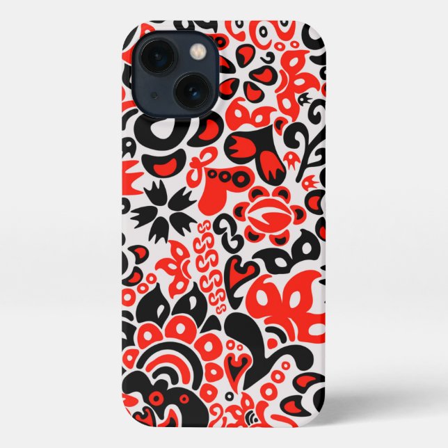 Ukrainian ethnic folk art floral pattern absrtact  iPhone case (Back)
