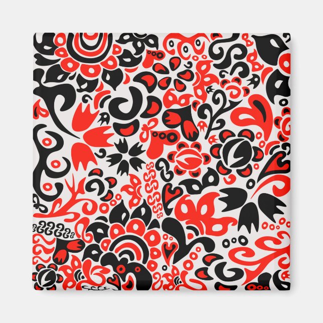 Ukrainian ethnic folk art floral pattern absrtact  magnet (Front)