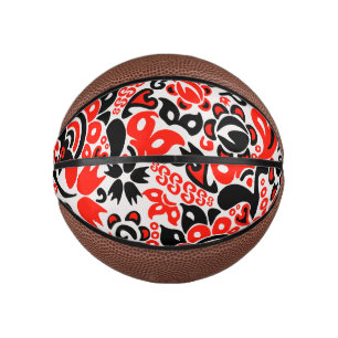 Ukrainian ethnic folk art floral pattern absrtact mini basketball