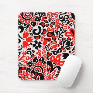 Ukrainian ethnic folk art floral pattern absrtact mouse mat