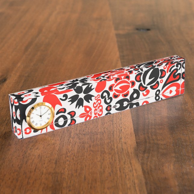 Ukrainian ethnic folk art floral pattern absrtact  nameplate (Side)