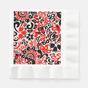 Ukrainian ethnic folk art floral pattern absrtact  napkin