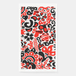 Ukrainian ethnic folk art floral pattern absrtact napkin