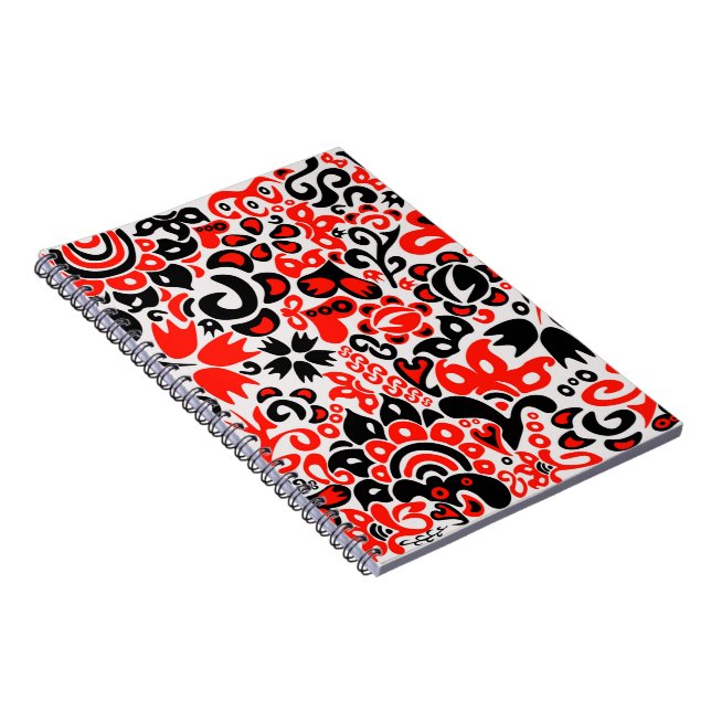 Ukrainian ethnic folk art floral pattern absrtact  notebook (Right Side)