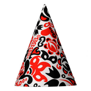 Ukrainian ethnic folk art floral pattern absrtact party hat