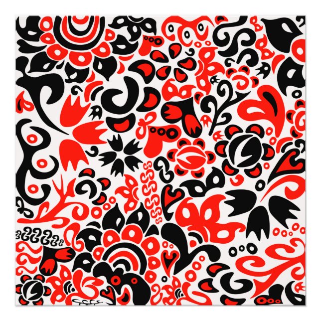 Ukrainian ethnic folk art floral pattern absrtact  photo print (Front)