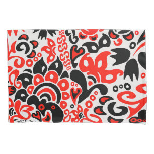 Ukrainian ethnic folk art floral pattern absrtact  pillowcase
