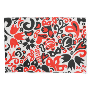 Ukrainian ethnic folk art floral pattern absrtact pillowcase