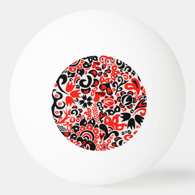 Ukrainian ethnic folk art floral pattern absrtact  ping pong ball (Front)