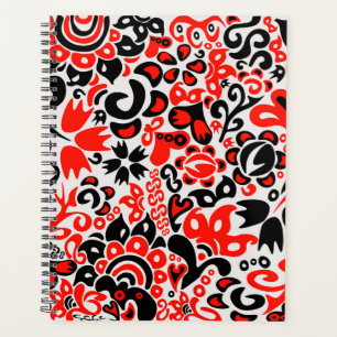 Ukrainian ethnic folk art floral pattern absrtact  planner